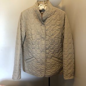 Charter Club tan quilted jacket Sz L